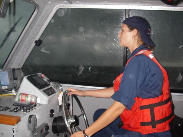 On board NOAA Launch 3102 entering Chesapeake Bay during a thunderstorm Picture