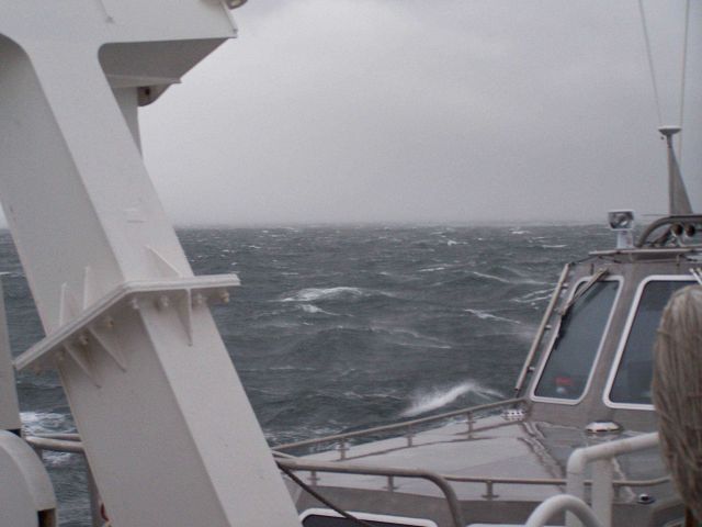 Riding out Tropical Storm Alberto on the NOAA Ship THOMAS JEFFERSON. Picture