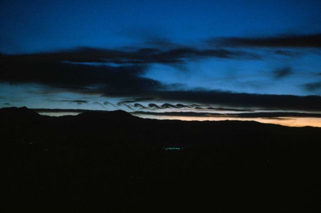Helmholtz wave clouds over the Front Range of the Rocky Mountains. Picture