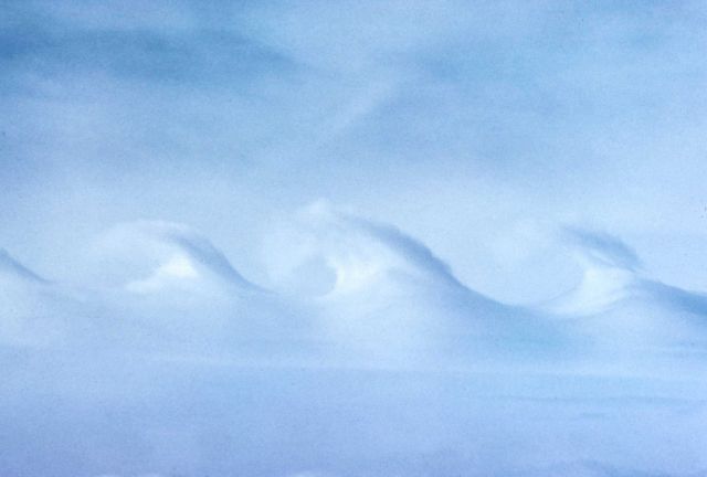 Helmholtz wave clouds over the Front Range of the Rocky Mountains. Picture