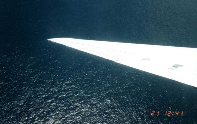 Sun glint on the ocean as seen while returning to Townsville, Australia Picture