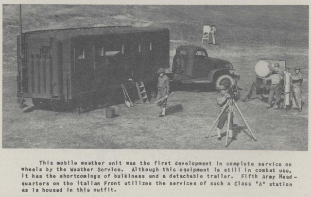 This mobile weather unit was the first development in complete service on wheels by the Weather Service Picture