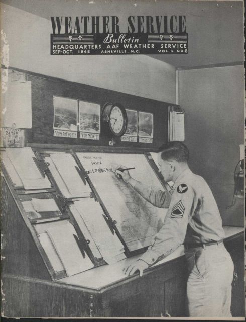 Cover of Volume 3, No.8 of the Army Air Forces Weather Service Bulletin Picture