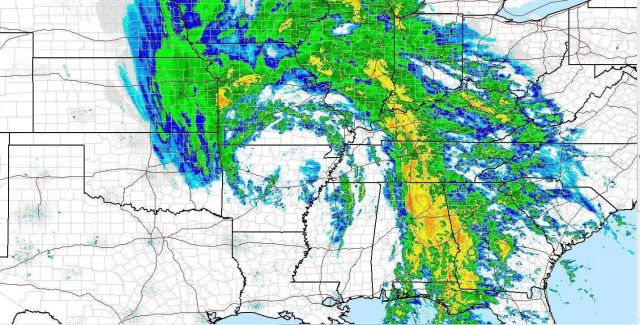 Radar image of a Christmas storm affecting the much of the eastern United States Picture