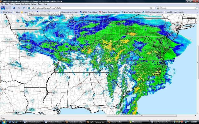 Radar image of February 5 and 6 snowstorm blasting the eastern half of the United States. Picture
