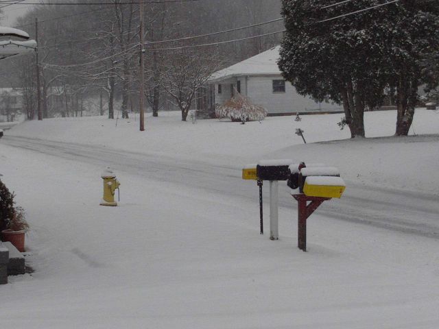 Same fire hydrant as in image wea03847 following moderate late January snow. Picture
