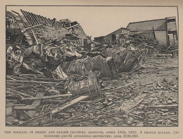 The tornado in Henry and Saline Counties, Missouri Picture