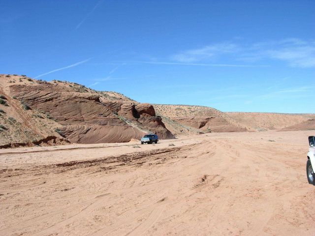 Dry washes such as these can be very dangerous places if there are upstream thunderstorms followed by flash flooding. Picture