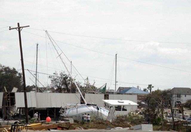 The aftermath of Hurricane Ike as seen through the eyes of Flower Garden Banks National Marine Sanctuary staff. Picture