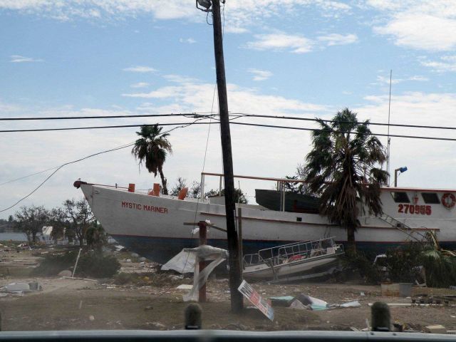 The aftermath of Hurricane Ike as seen through the eyes of Flower Garden Banks National Marine Sanctuary staff. Picture