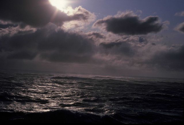 Tide rips in Unimak Pass. Picture
