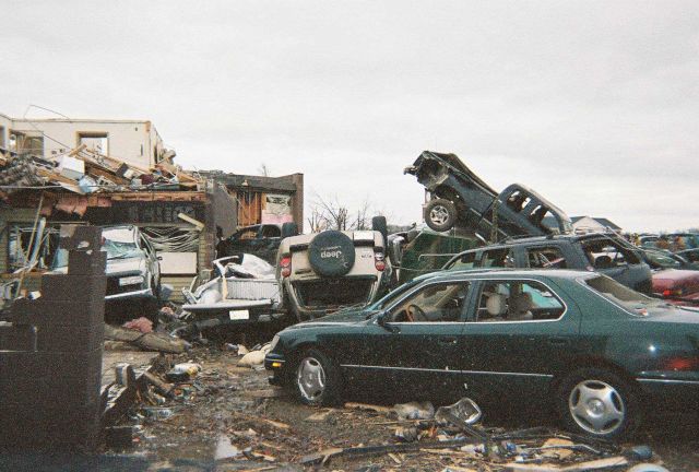 Tornado damage. Picture