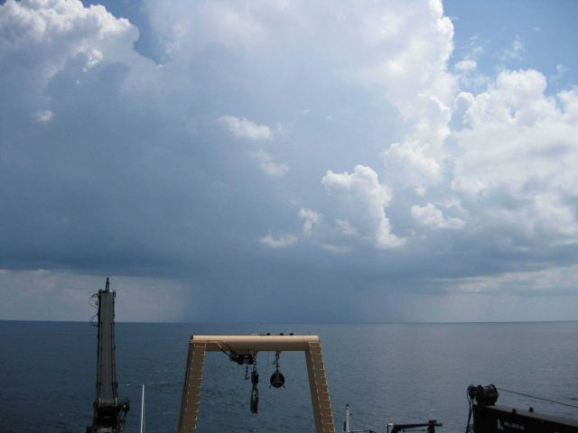 Squall seen astern of the NOAA Ship PISCES Picture