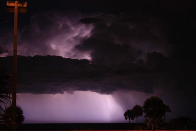 Lightning over the Gulf Stream near Cape Canaveral. Picture