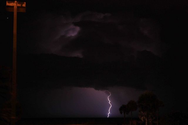 Lightning over the Gulf Stream near Cape Canaveral. Picture