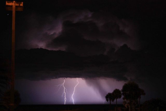 Lightning over the Gulf Stream near Cape Canaveral. Picture
