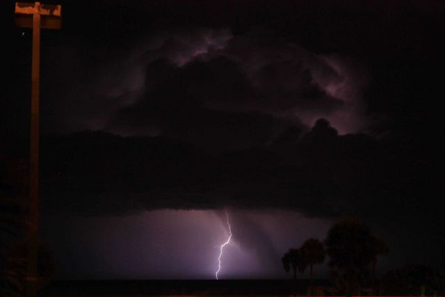 Lightning over the Gulf Stream near Cape Canaveral. Picture