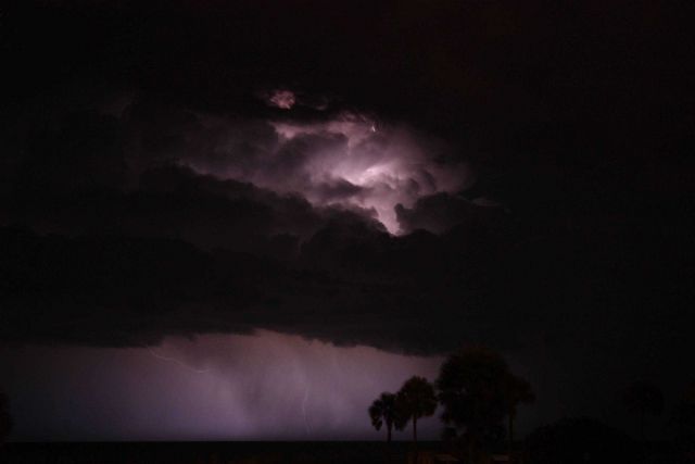 Lightning over the Gulf Stream near Cape Canaveral. Picture
