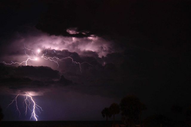 Lightning over the Gulf Stream near Cape Canaveral. Picture