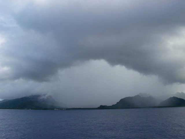 Rain squall over Tahiti seen from NOAA Ship Ka'imimoana Picture