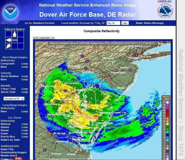 Composite Reflectivity graphic derived from Doppler Radar information showing continuing heavy precipitation over the Washington, D Picture