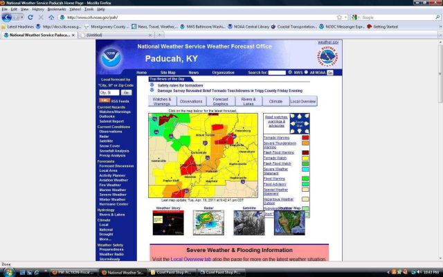 Warnings associated with storm system shown in images wea04431 and wea04432. Picture