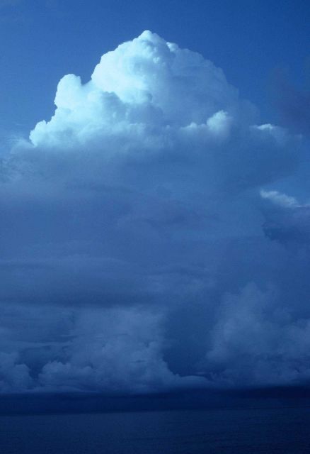 Tropical thunder cloud in western Pacific Ocean. Picture