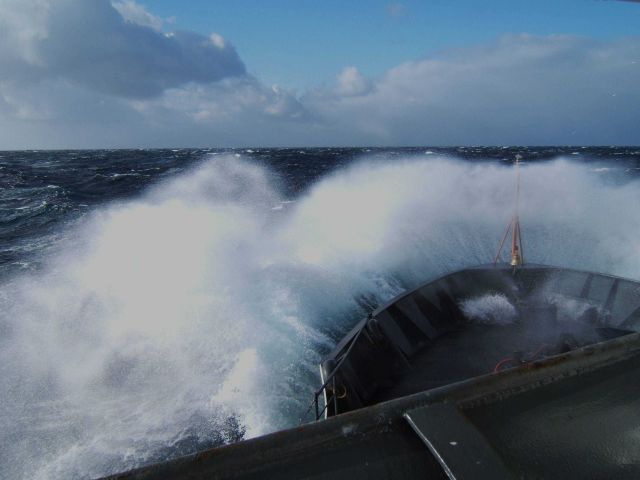 Kaboom! as the MILLER FREEMAN comes down on a large Bering Sea swell Picture