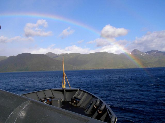 60 % of a rainbow seen at Dutch Harbor. Picture