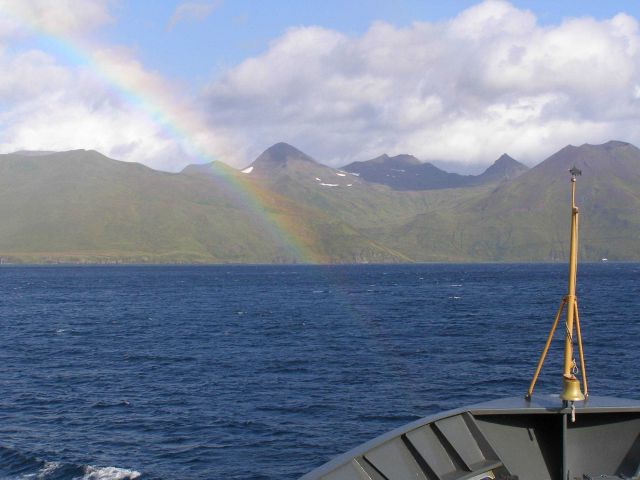 Rainbow at Dutch Harbor. Picture