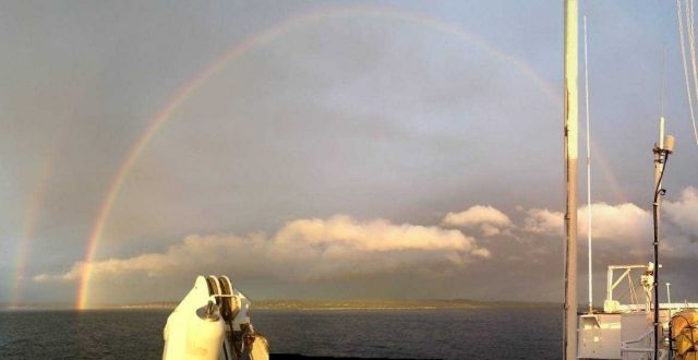 Double rainbow over Admiralty Inlet. Picture