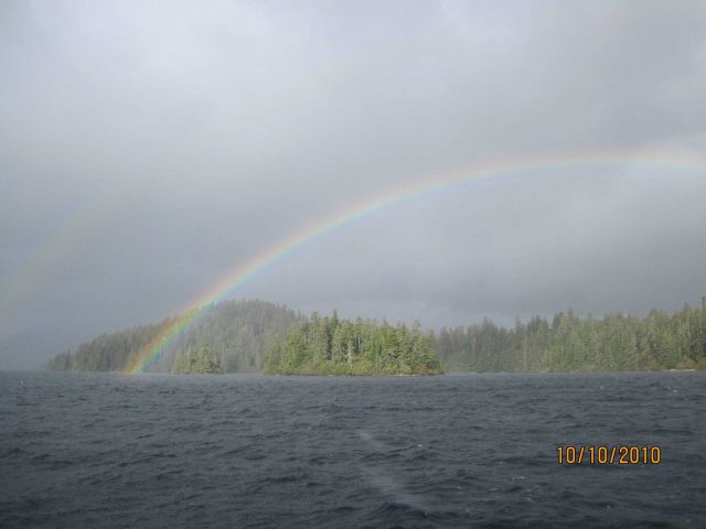 Rainbow in Cape Decision area. Picture