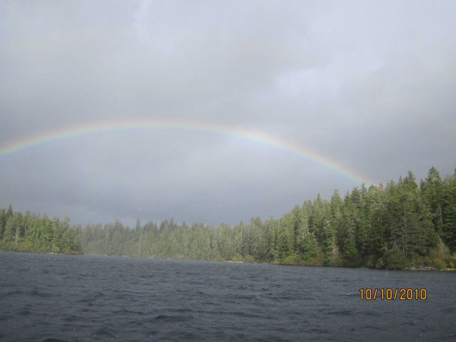 Rainbow in Cape Decision area. Picture