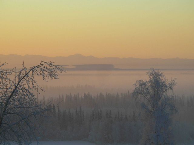 Ice fog over the Fairbanks area. Picture