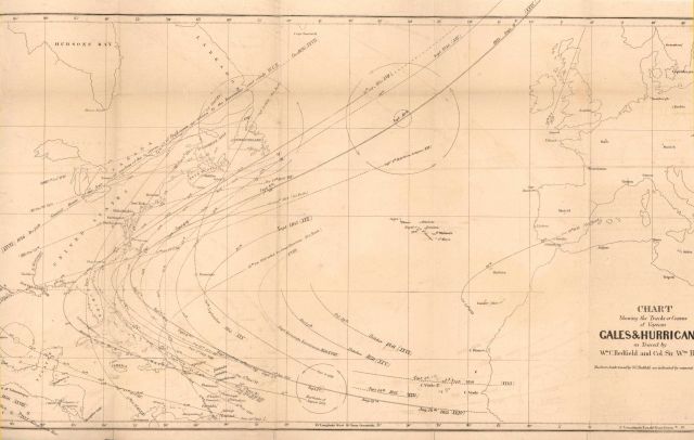 Chart Showing the Tracks or Courses of Various Gales and Hurricanes as Traced by Wm Picture