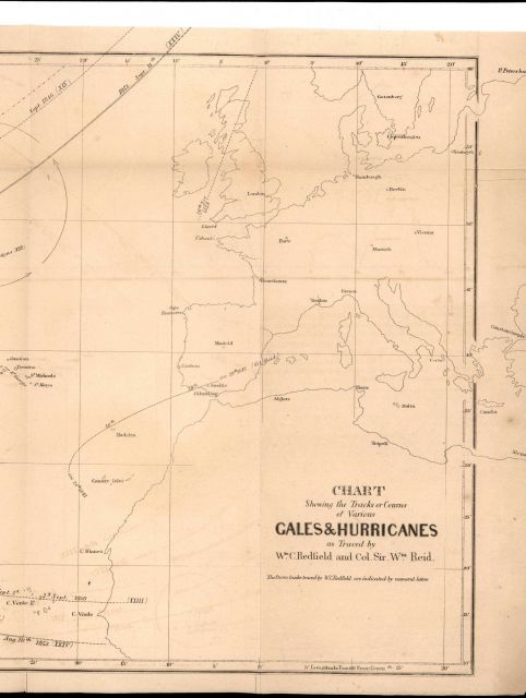 Chart Showing the Tracks or Courses of Various Gales and Hurricanes as Traced by Wm Picture