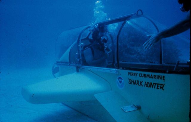 The Perry Cubmarine wet sub carries two divers at speeds of up to 5 knots. Picture