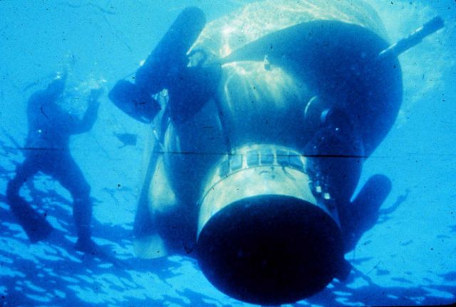 DEEP JEEP at the surface-- a Navy experimental sub built in 1964. Picture