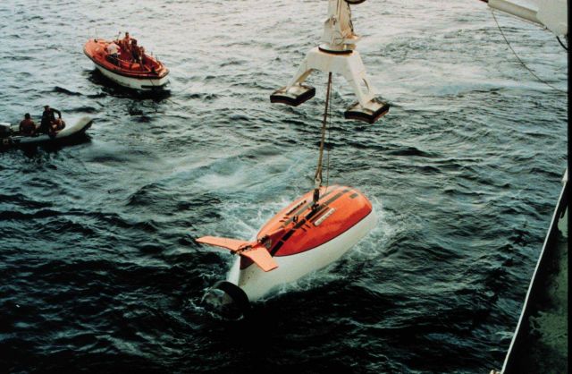MIR during recovery-- sphere is made of high strength steel made in Finland. Picture