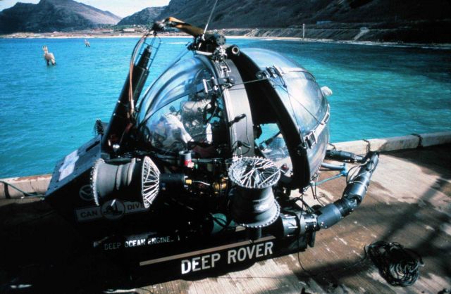 DEEP ROVER is a one person sub with an acryllic sphere. Picture