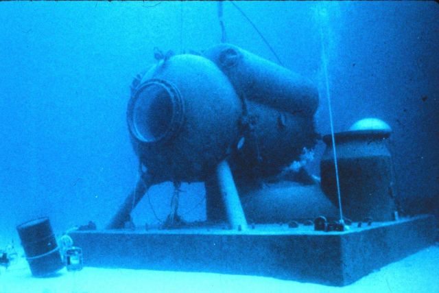 During a storm, HYDROLAB once broke loose and floated 25 miles away. Picture