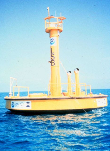 Monster buoy stands watch and delivers life support to AQUARIUS. Picture