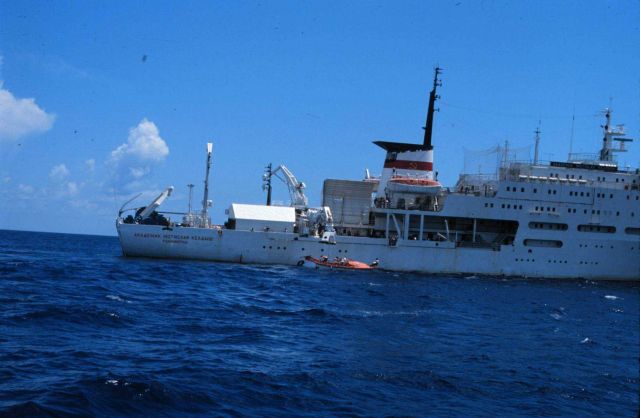 R/V Keldish, mother ship for the MIRs subs. Picture