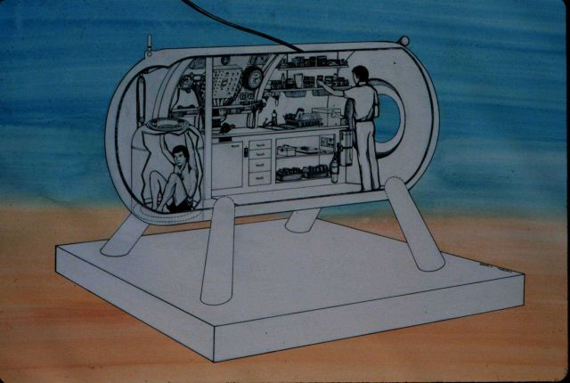 Inside HYDROLAB habitat. Picture