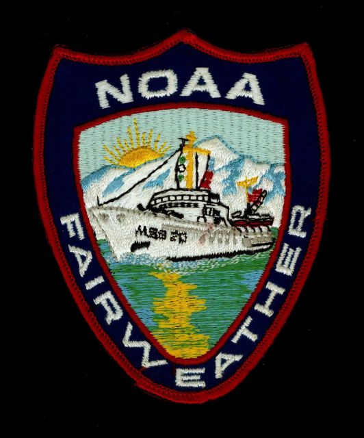 NOAA Ship FAIRWEATHER patch signifying its mission of surveying Alaskan waters. Picture
