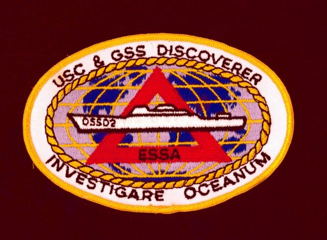Patch symbolizes the international mission of the USC&GS Ship DISCOVERER while part of ESSA, a forerunner of NOAA. Picture