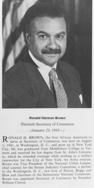Ronald Harmon Brown, 1941 - 1996, thirtieth Secretary of Commerce. Picture