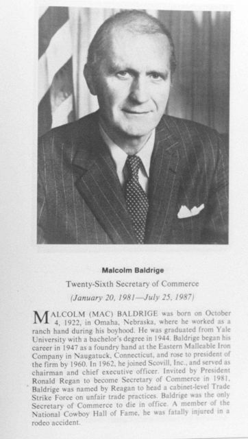 Malcom Baldrige, 1922-1987, twenty-sixth Secretary of Commerce. Picture