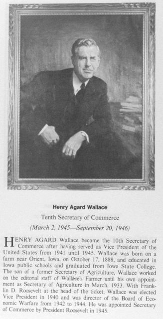 Henry Agard Wallace, 1888 - , tenth Secretary of Commerce. Picture