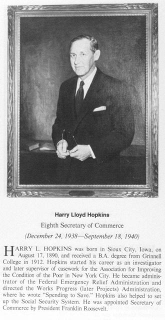 Harry Lloyd Hopkins, 1890 - , eighth Secretary of Commerce. Picture